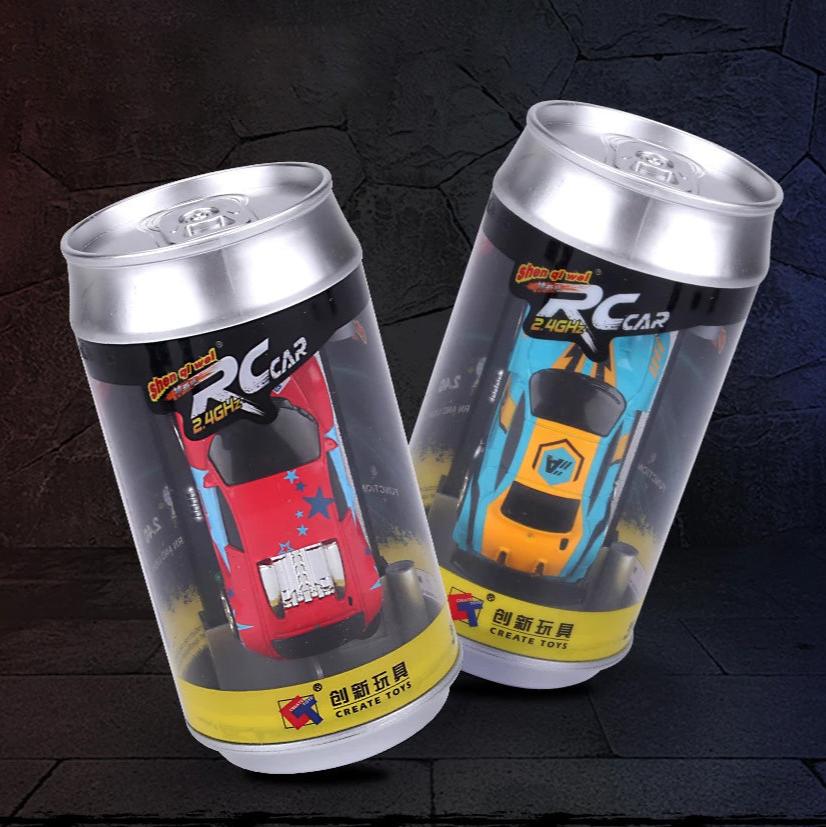 Mini Carro RC em Lata - Escala 1:58, 2.4GHz, Embalagem em Lata PVC Mini Carro RC em Lata - Escala 1:58, 2.4GHz, Embalagem em Lata PVC